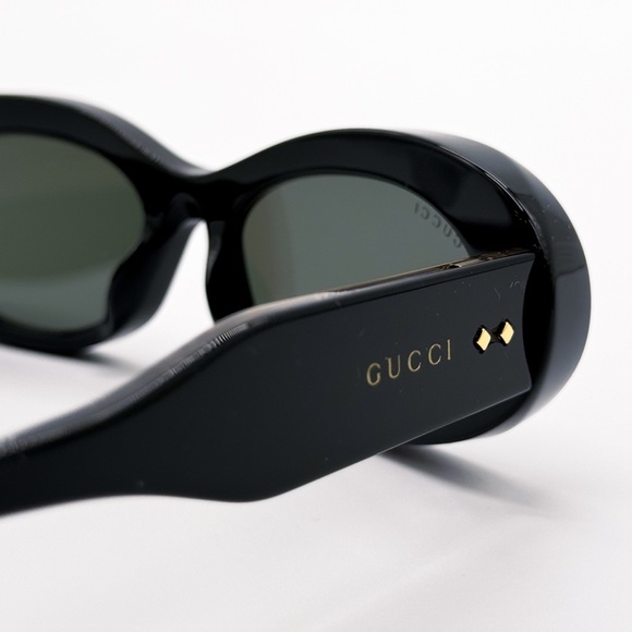 NEW GUCCI GG1527S 001 OVAL BLACK GREY WOMEN SUNGLASSES GUCCI - Picture 9 of 13